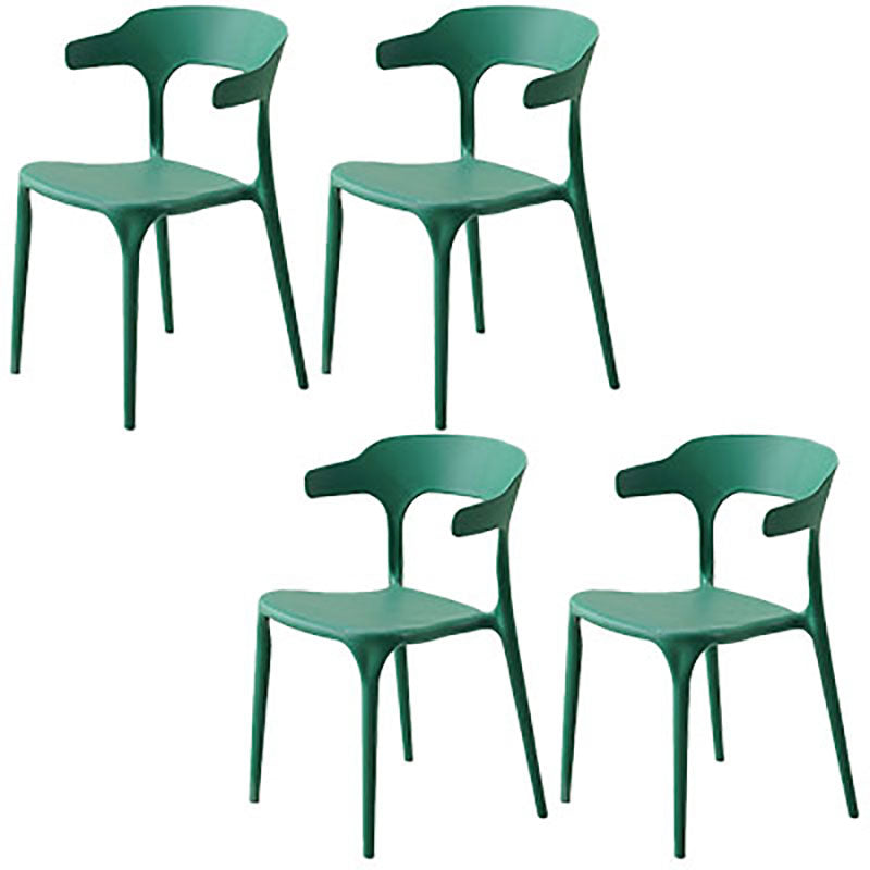 Silla contemporánea con respaldo abierto, sillas laterales sin brazos de comedor de plástico