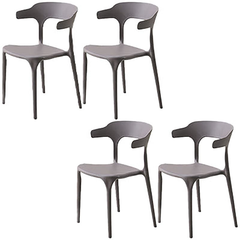 Silla contemporánea con respaldo abierto, sillas laterales sin brazos de comedor de plástico