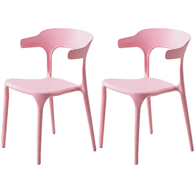 Silla contemporánea con respaldo abierto, sillas laterales sin brazos de comedor de plástico