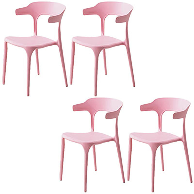 Silla contemporánea con respaldo abierto, sillas laterales sin brazos de comedor de plástico