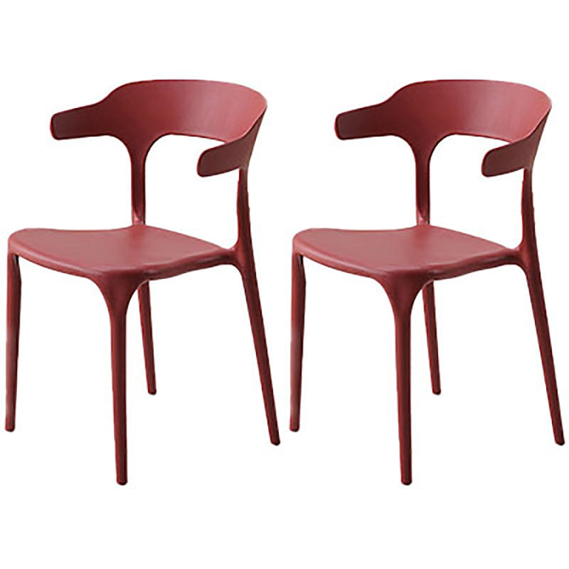 Silla contemporánea con respaldo abierto, sillas laterales sin brazos de comedor de plástico
