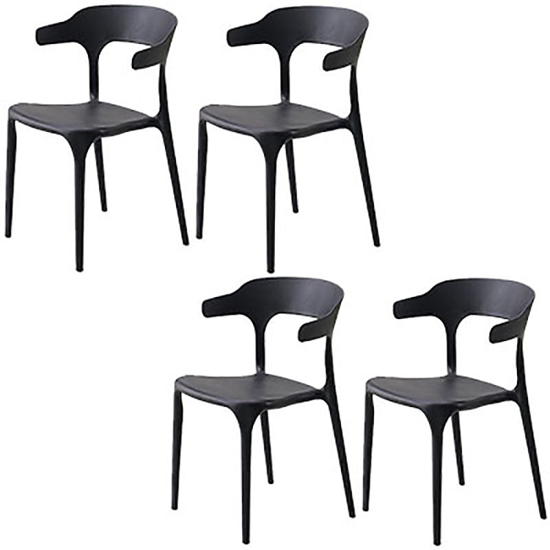 Silla contemporánea con respaldo abierto, sillas laterales sin brazos de comedor de plástico