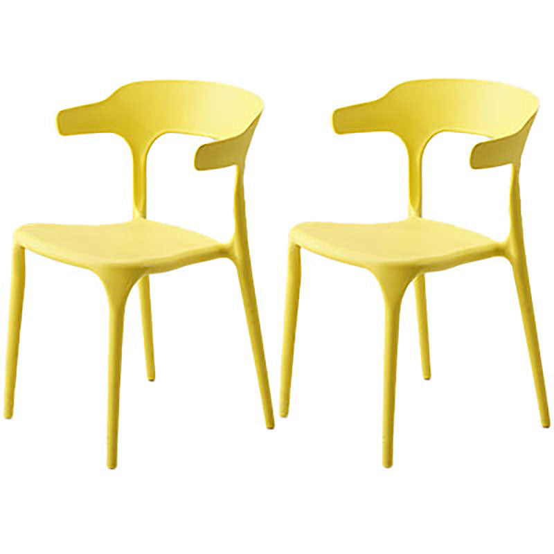 Silla contemporánea con respaldo abierto, sillas laterales sin brazos de comedor de plástico