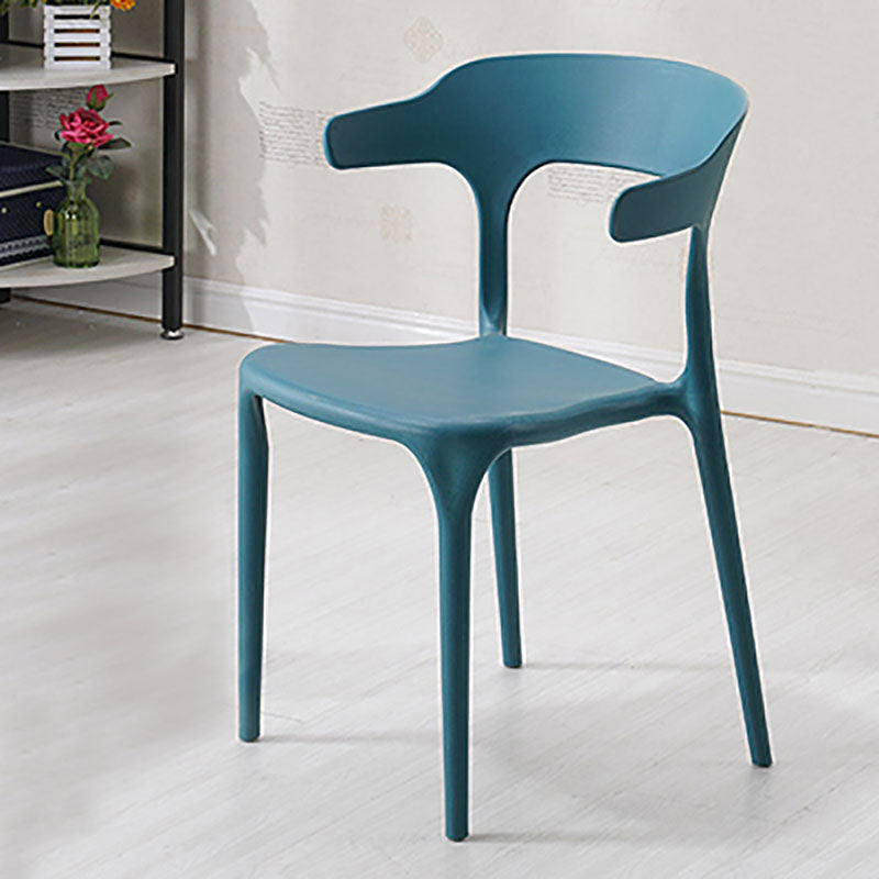 Silla contemporánea con respaldo abierto, sillas laterales sin brazos de comedor de plástico