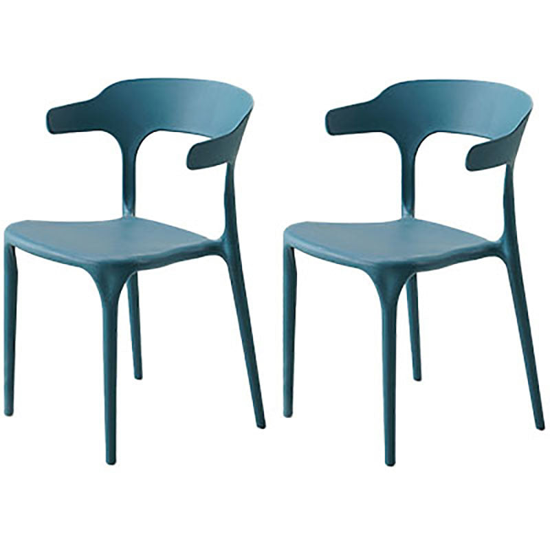 Silla contemporánea con respaldo abierto, sillas laterales sin brazos de comedor de plástico