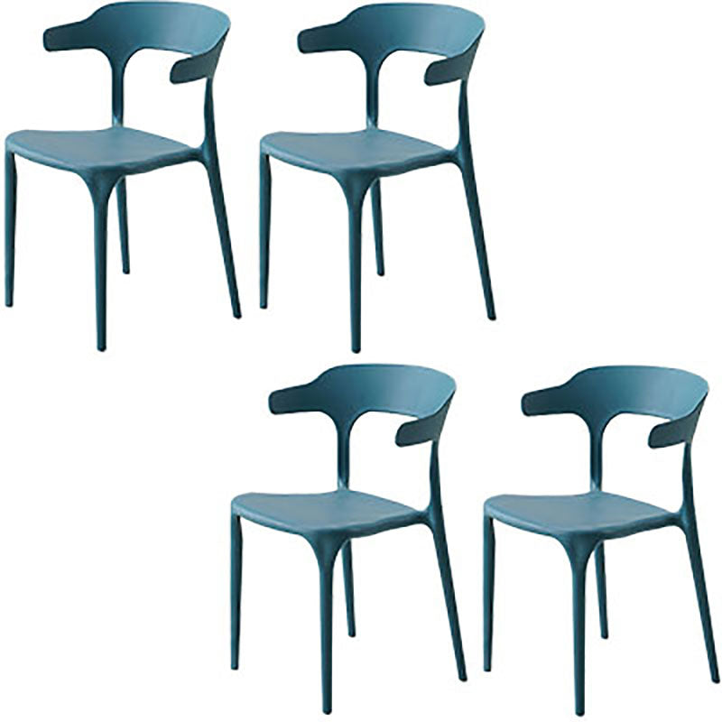 Silla contemporánea con respaldo abierto, sillas laterales sin brazos de comedor de plástico