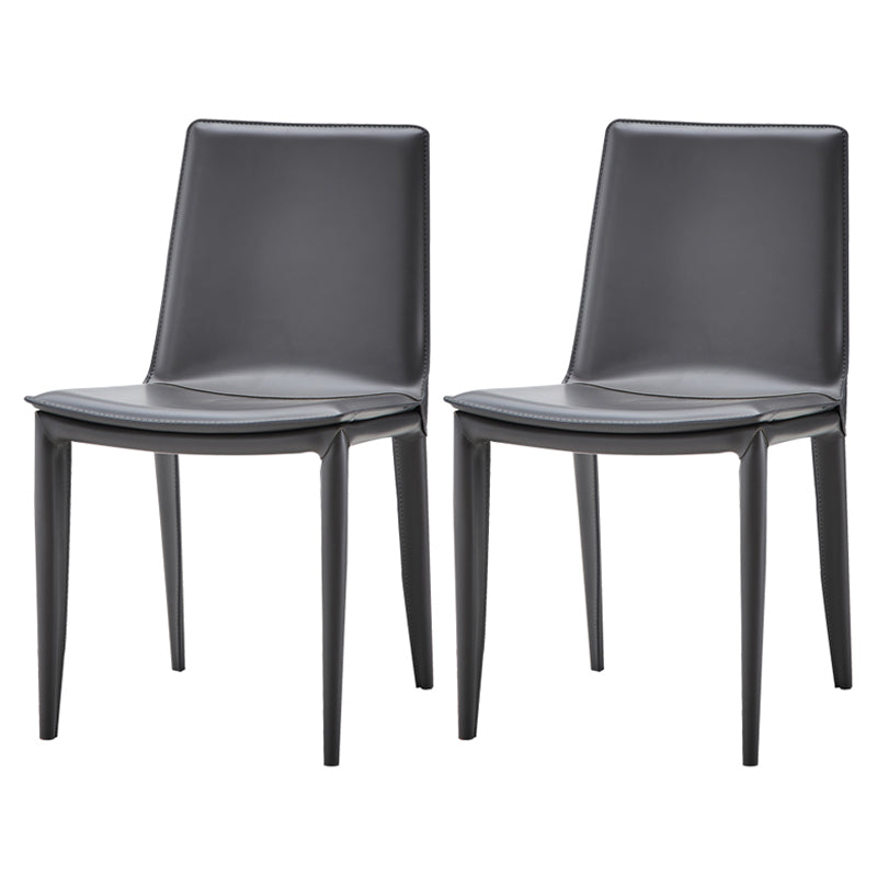 Moderne lederen armloze eetkamerstoel Metalen eetkamerstoelen voor gebruik in restaurants