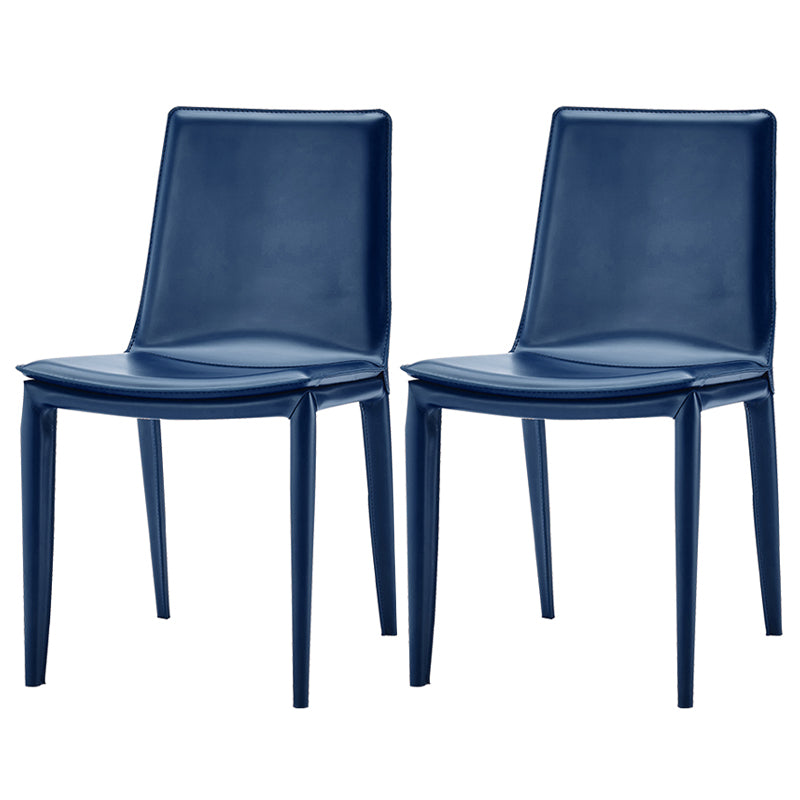Silla de comedor sin brazos de cuero moderno, sillas de comedor de metal para uso en restaurantes