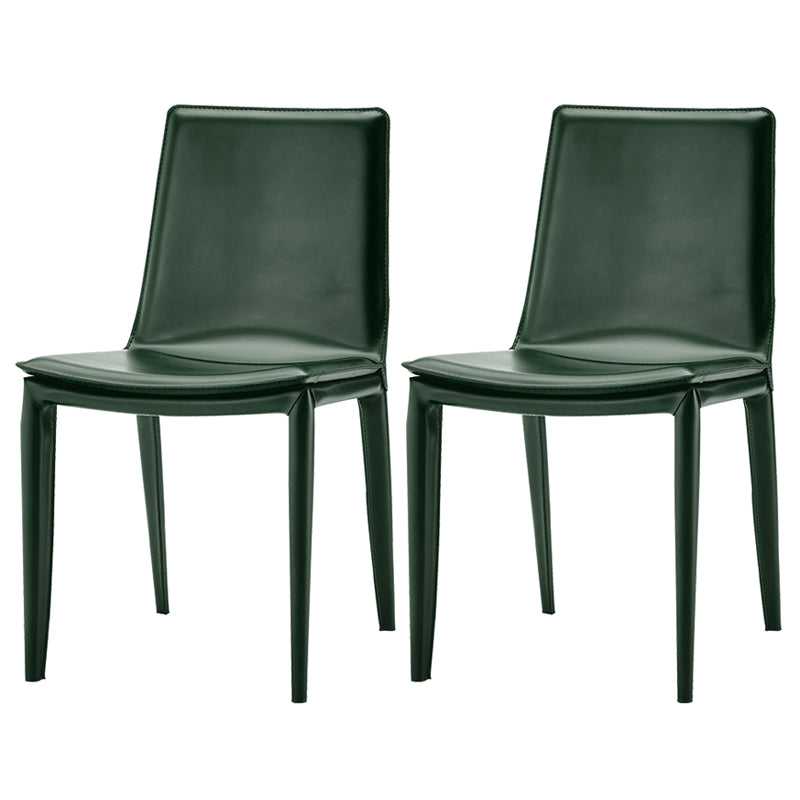Moderne lederen armloze eetkamerstoel Metalen eetkamerstoelen voor gebruik in restaurants