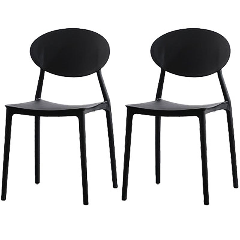 Silla contemporánea con respaldo abierto, silla lateral sin brazos con patas de plástico