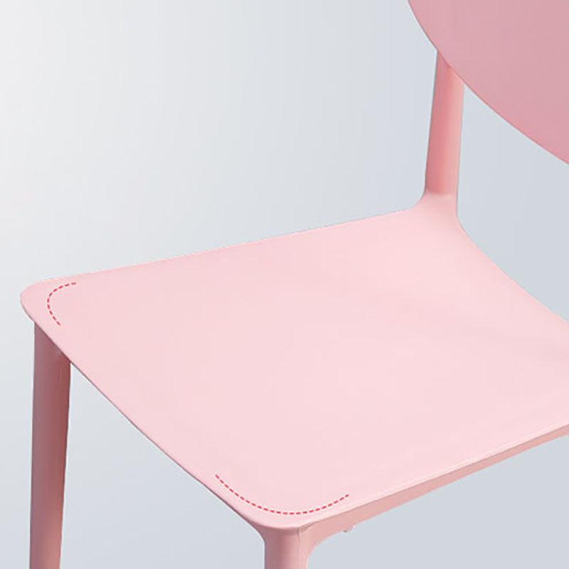 Silla contemporánea con respaldo abierto, silla lateral sin brazos con patas de plástico