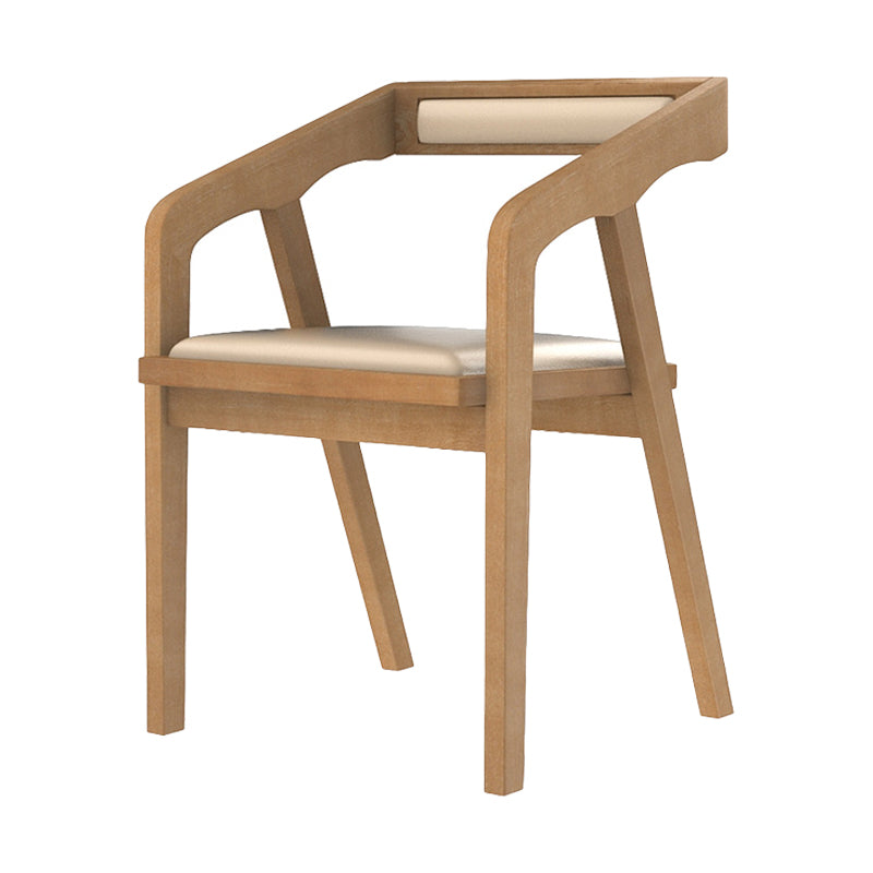 Silla contemporánea con brazo de comedor, silla lateral con patas de madera para cocina