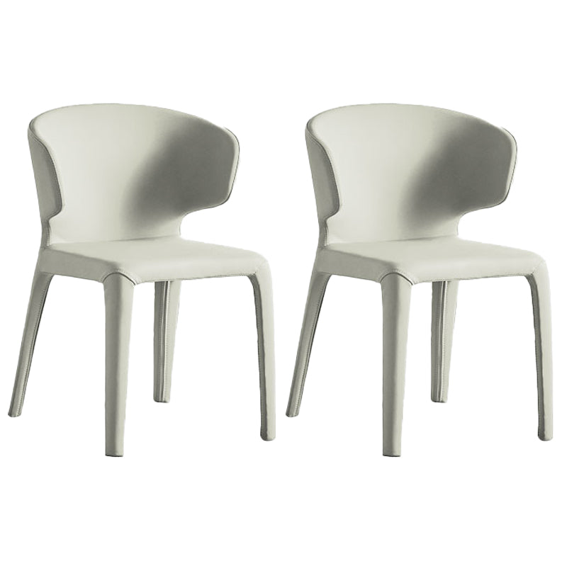 Silla de comedor moderna de piel sintética con respaldo lateral para uso doméstico