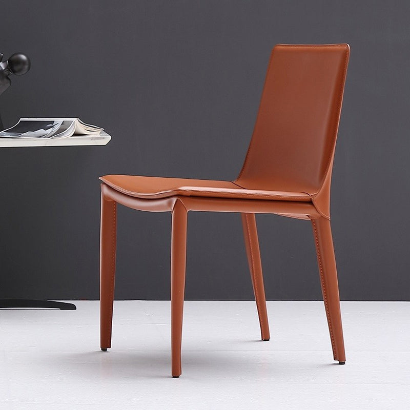 Silla de comedor sin brazos de cuero moderno que cena las sillas del metal para el uso del restaurante
