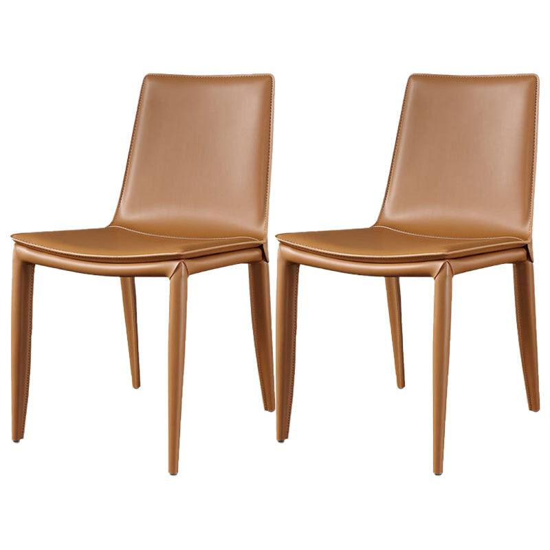 Moderne lederen armloze eetkamerstoel Eetkamerstoelen van metaal voor gebruik in restaurants