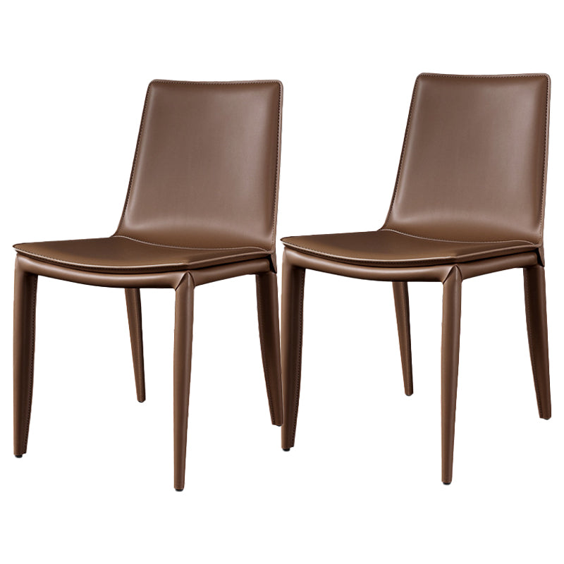 Moderne lederen armloze eetkamerstoel Eetkamerstoelen van metaal voor gebruik in restaurants