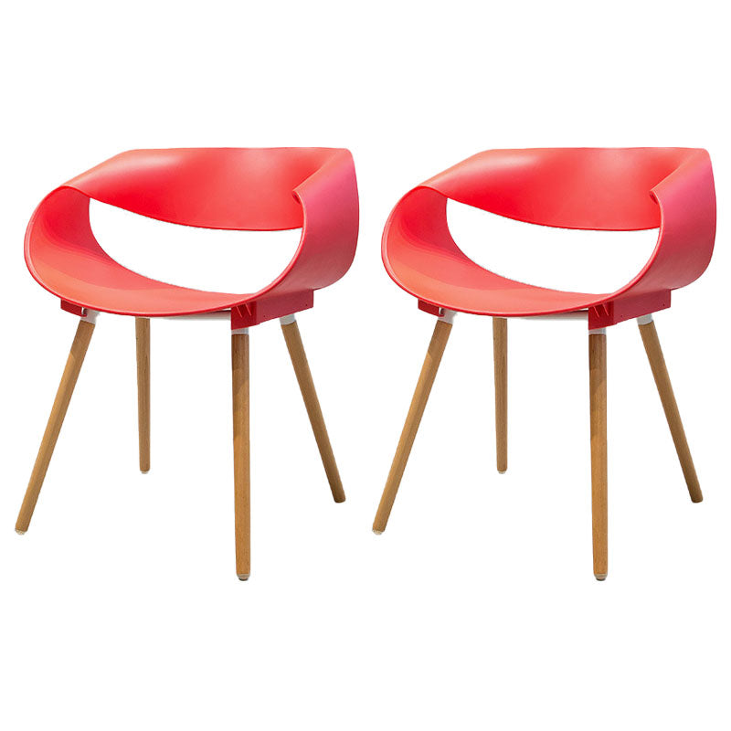 Silla de comedor plástica con respaldo abierto de haya moderna con acabado mate