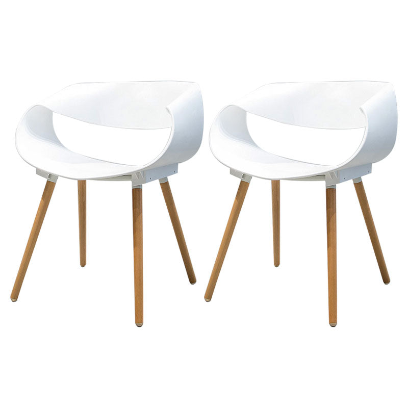 Silla de comedor plástica con respaldo abierto de haya moderna con acabado mate