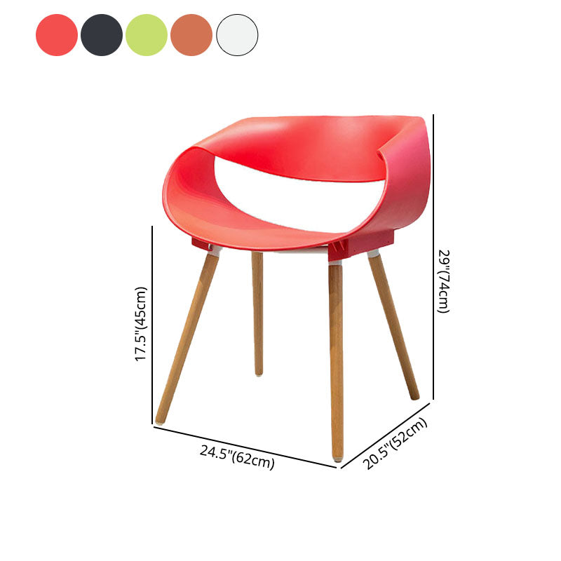 Silla de comedor plástica con respaldo abierto de haya moderna con acabado mate