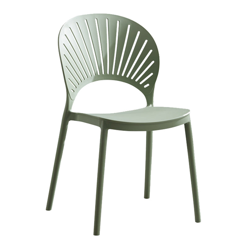 Silla de comedor escandinava de plástico, silla lateral con respaldo abierto para cocina