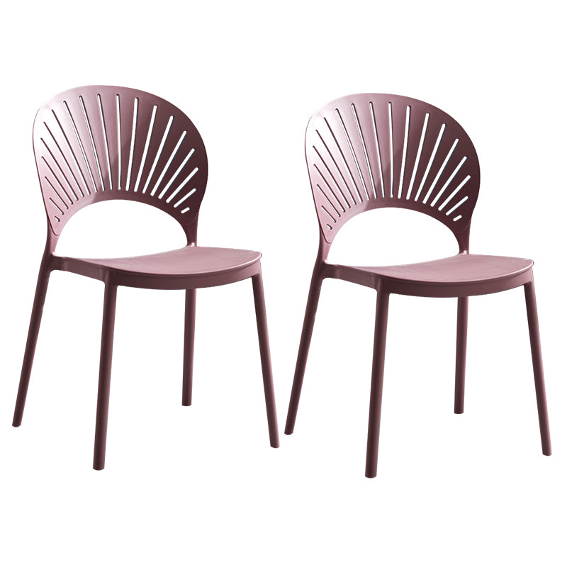 Silla de comedor escandinava de plástico, silla lateral con respaldo abierto para cocina