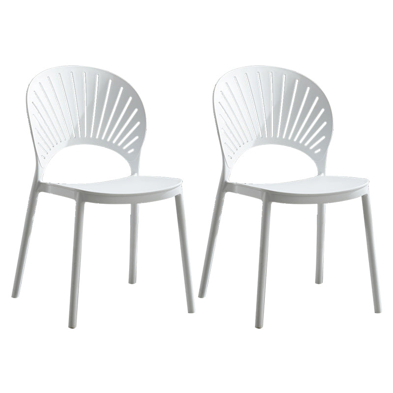 Silla de comedor escandinava de plástico, silla lateral con respaldo abierto para cocina