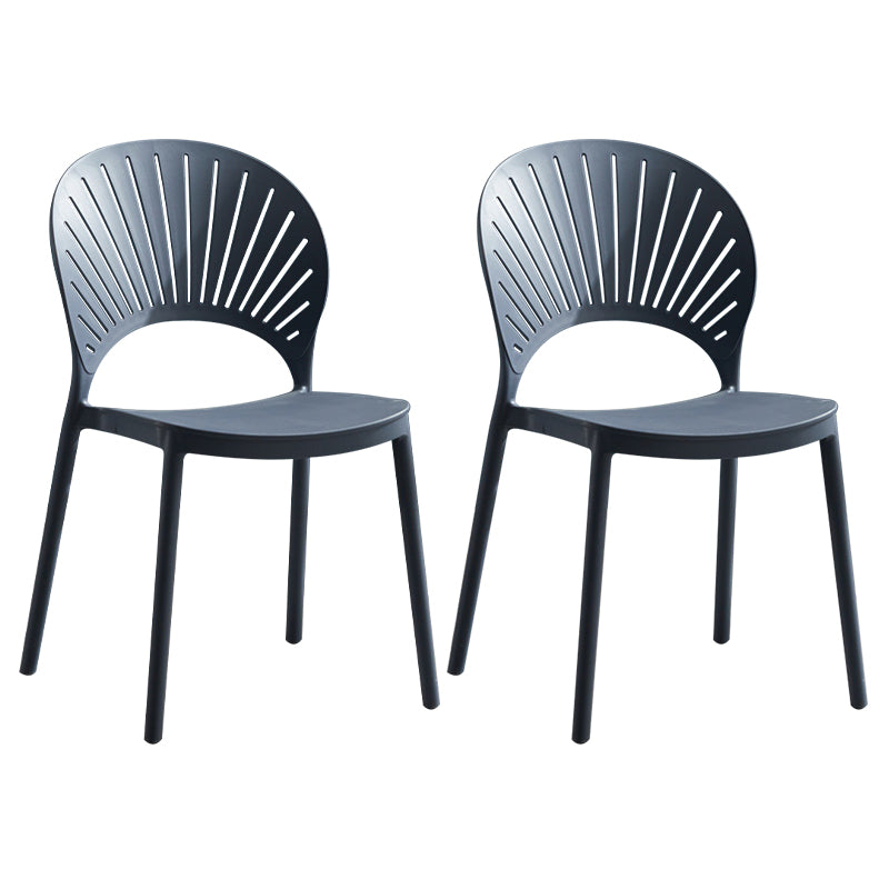 Silla de comedor escandinava de plástico, silla lateral con respaldo abierto para cocina