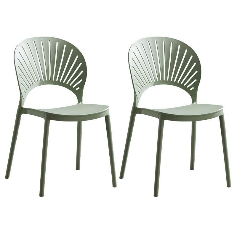 Silla de comedor escandinava de plástico, silla lateral con respaldo abierto para cocina
