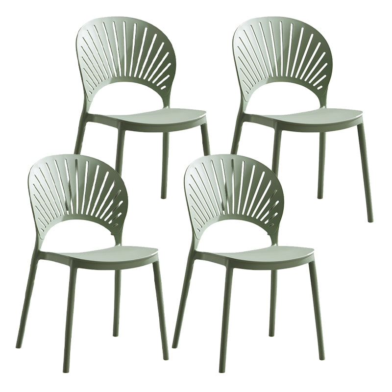 Silla de comedor escandinava de plástico, silla lateral con respaldo abierto para cocina