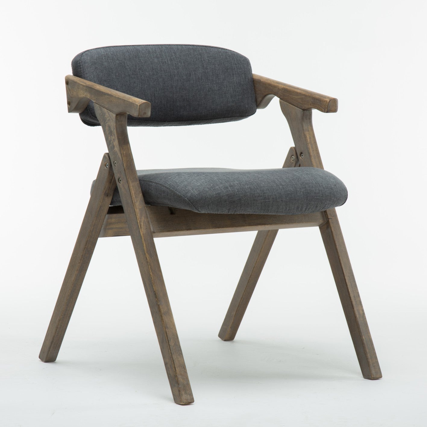 Silla lateral plegable de cuero moderna, silla de comedor con respaldo abierto y acabado mate