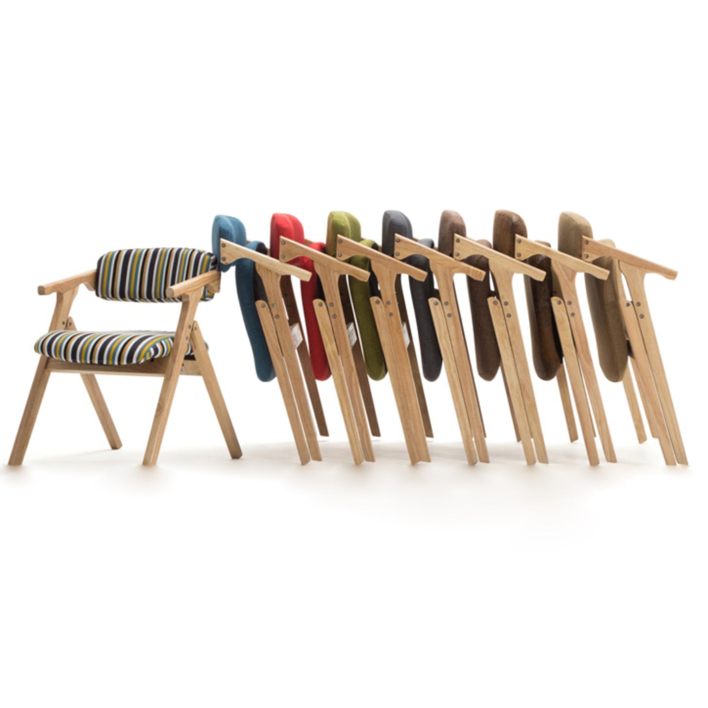 Silla lateral plegable de cuero moderna, silla de comedor con respaldo abierto y acabado mate