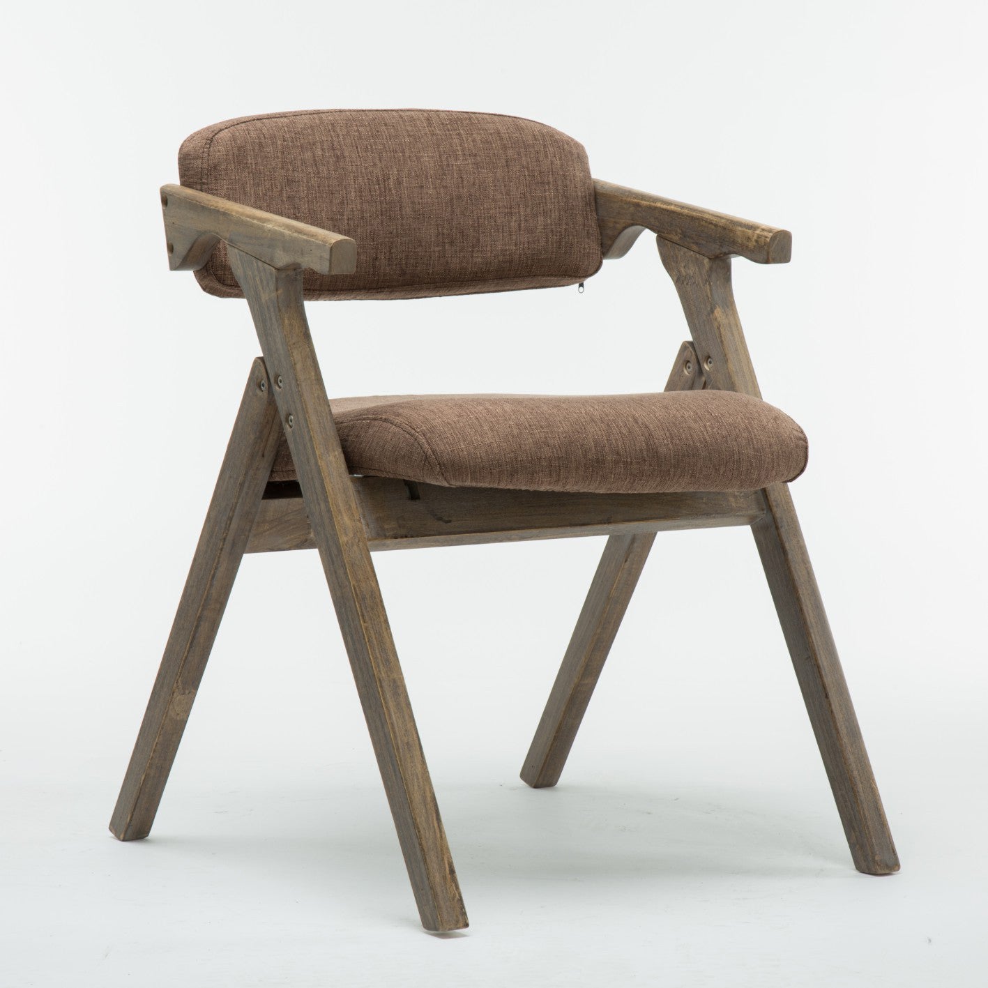 Silla lateral plegable de cuero moderna, silla de comedor con respaldo abierto y acabado mate