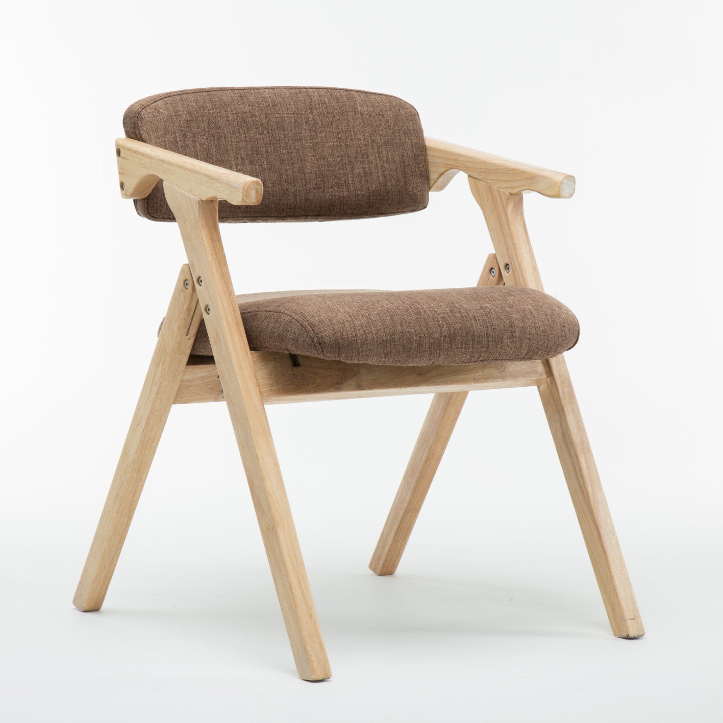 Silla lateral plegable de cuero moderna, silla de comedor con respaldo abierto y acabado mate