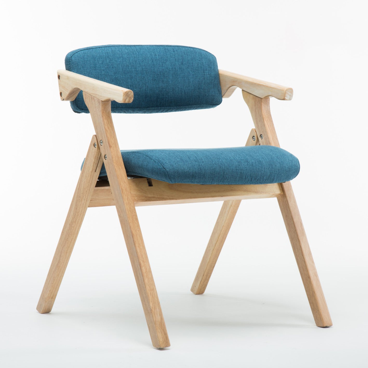 Chaise latérale pliante en cuir moderne, finition mate, chaise de salle à manger à dossier ouvert