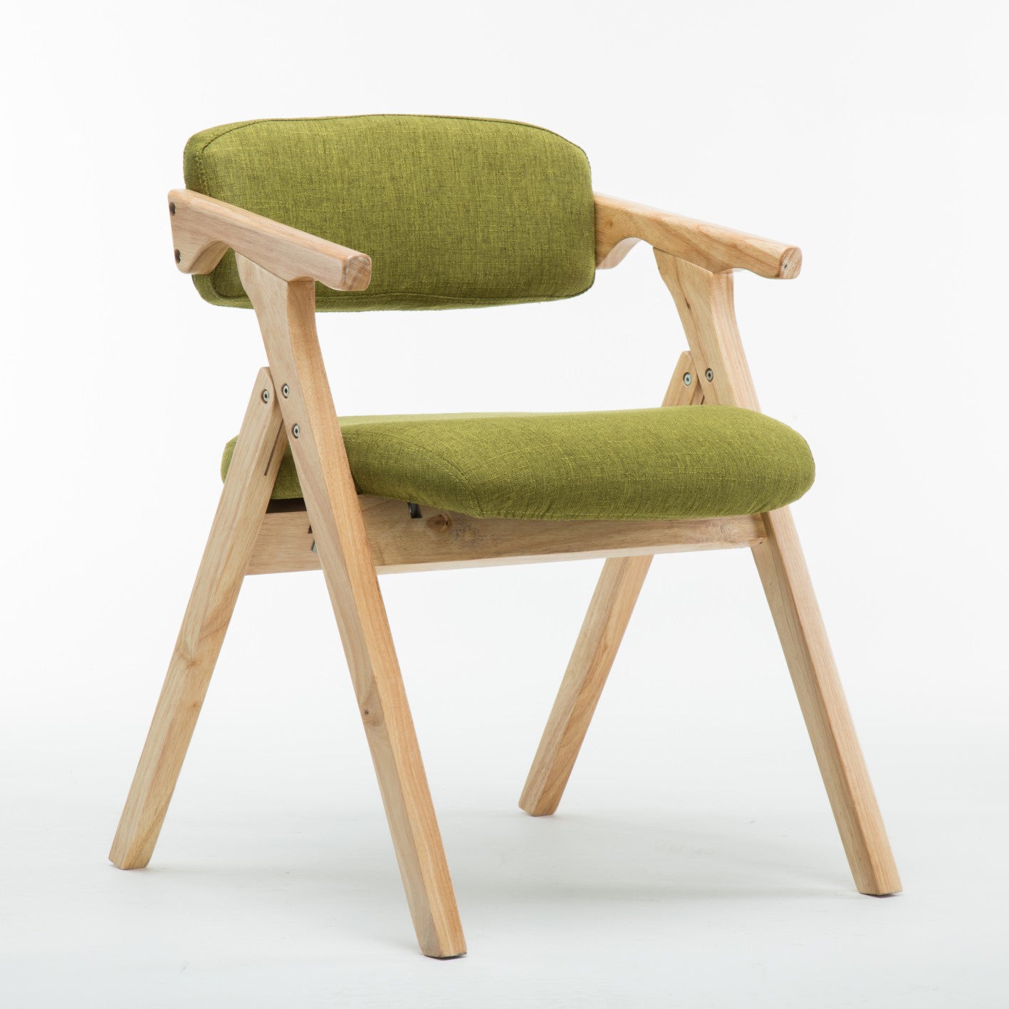 Silla lateral plegable de cuero moderna, silla de comedor con respaldo abierto y acabado mate
