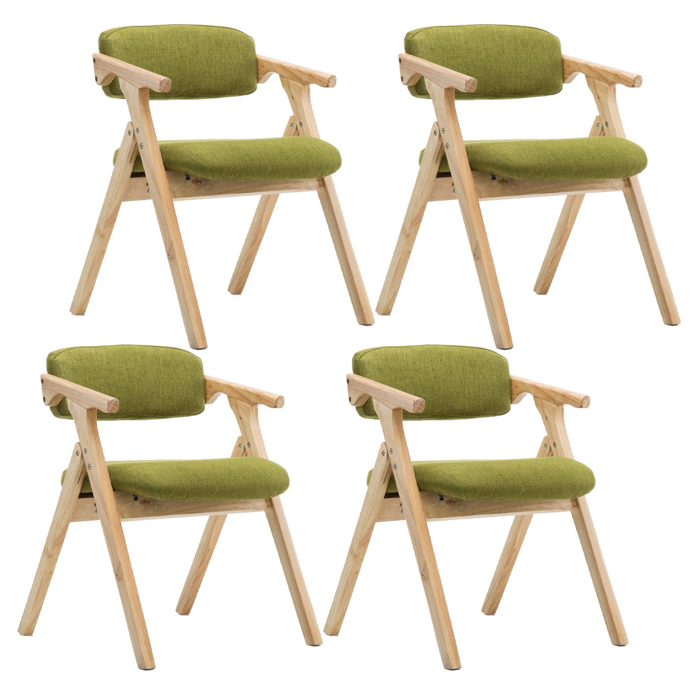 Silla lateral plegable de cuero moderna, silla de comedor con respaldo abierto y acabado mate