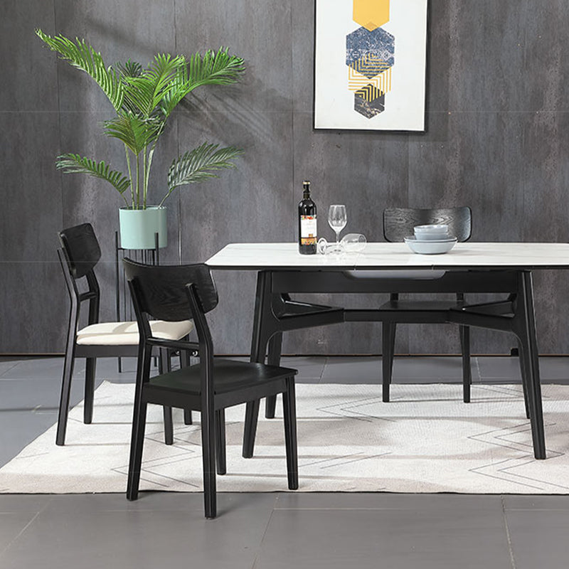 Silla de comedor industrial de madera, escalera, silla lateral trasera para cocina