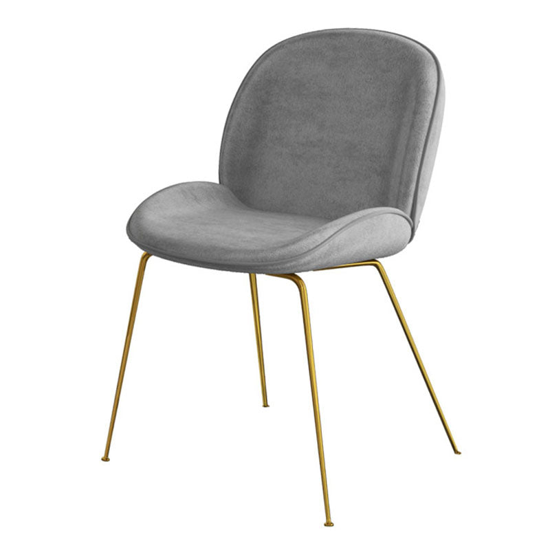 Silla lateral de comedor de tela de estilo nórdico, silla con respaldo sólido sin brazos para uso doméstico