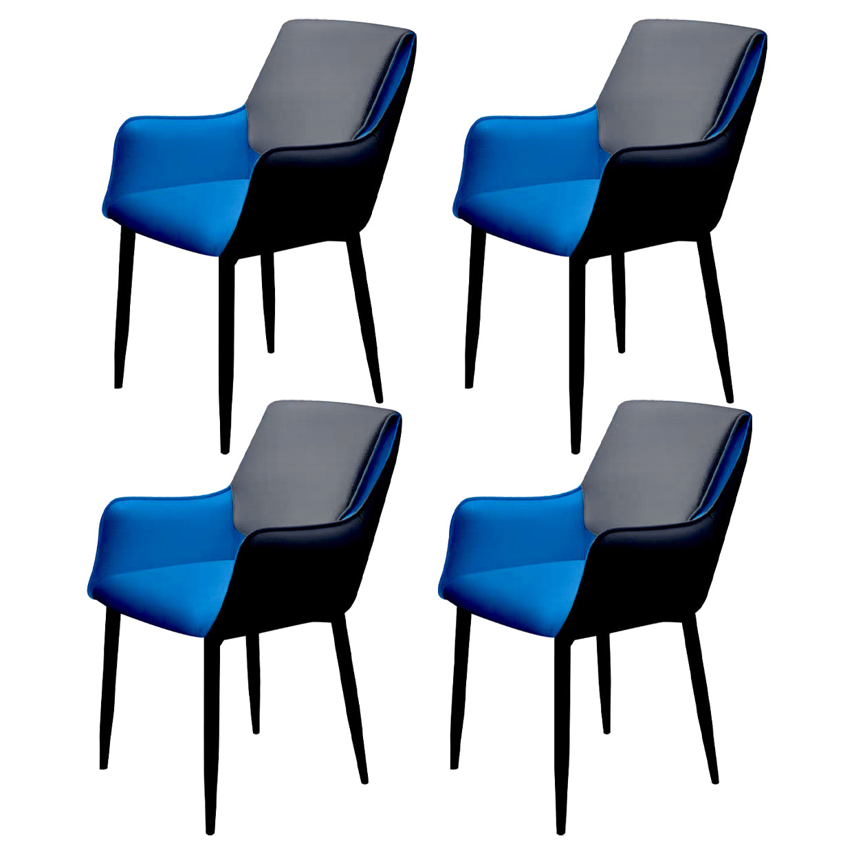 Fauteuil en cuir de salon moderne, finition mate, chaise de salle à manger à dossier solide
