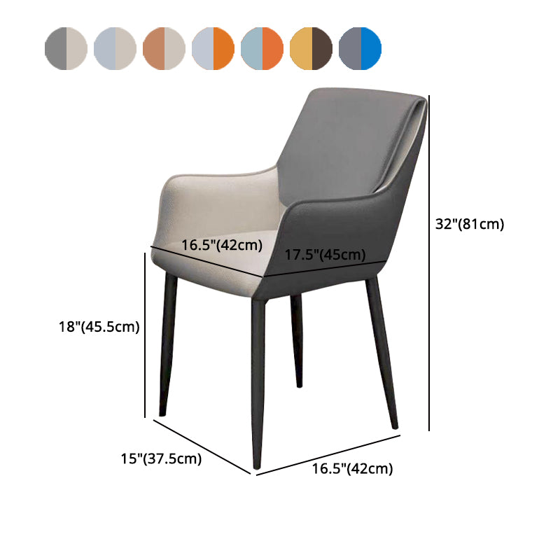 Silla de comedor con respaldo sólido y acabado mate de cuero moderno para sala de estar