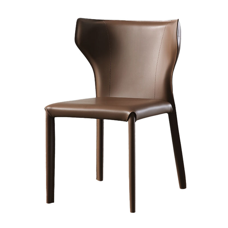 Chaise de salle à manger en cuir moderne, chaise latérale sans accoudoirs à oreilles pour usage domestique