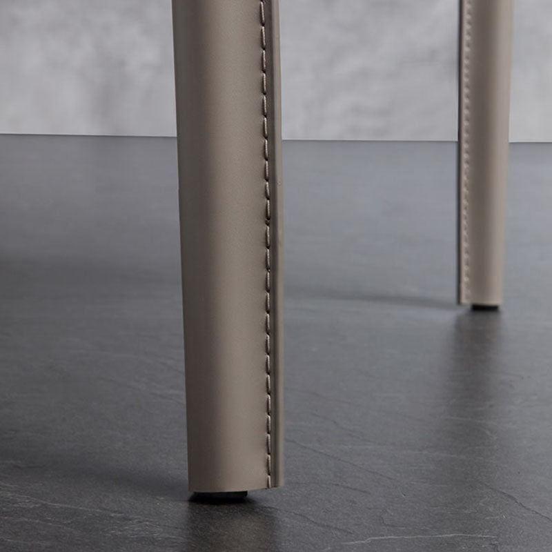 Silla de comedor de cuero moderna, silla lateral sin brazos con respaldo para uso doméstico