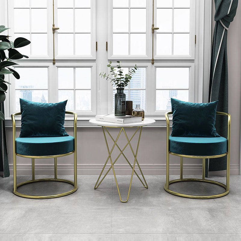 Silla lateral tapizada de lujo sin brazos con respaldo abierto de estilo escandinavo