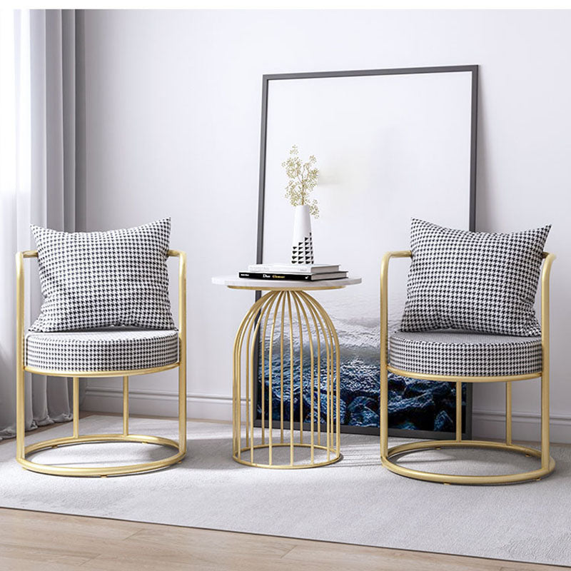 Silla lateral tapizada de lujo sin brazos con respaldo abierto de estilo escandinavo