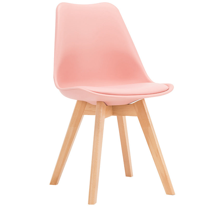 Sedia da pranzo in plastica moderna di faggio solido faggio, sedia da pranzo in plastica
