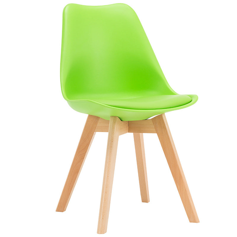 Sedia da pranzo in plastica moderna di faggio solido faggio, sedia da pranzo in plastica