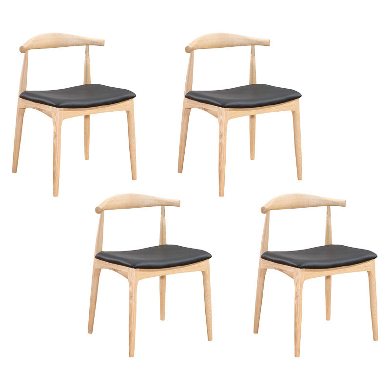 Silla de comedor estilo moderno Silla auxiliar sin brazos con patas de madera
