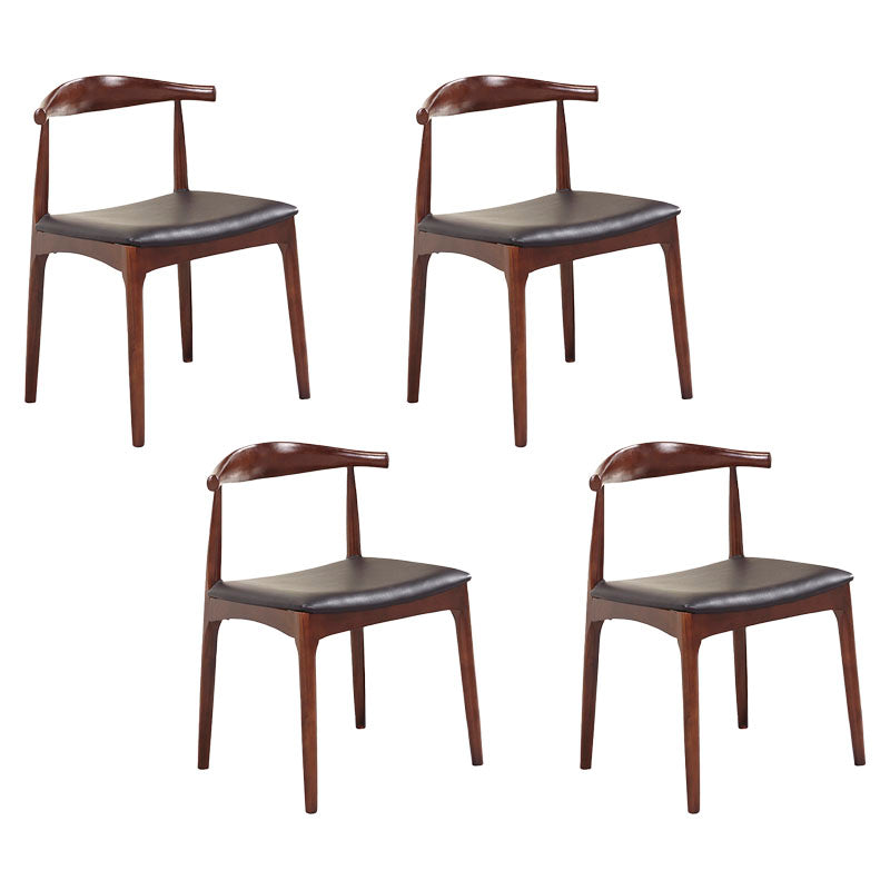 Silla de comedor estilo moderno Silla auxiliar sin brazos con patas de madera