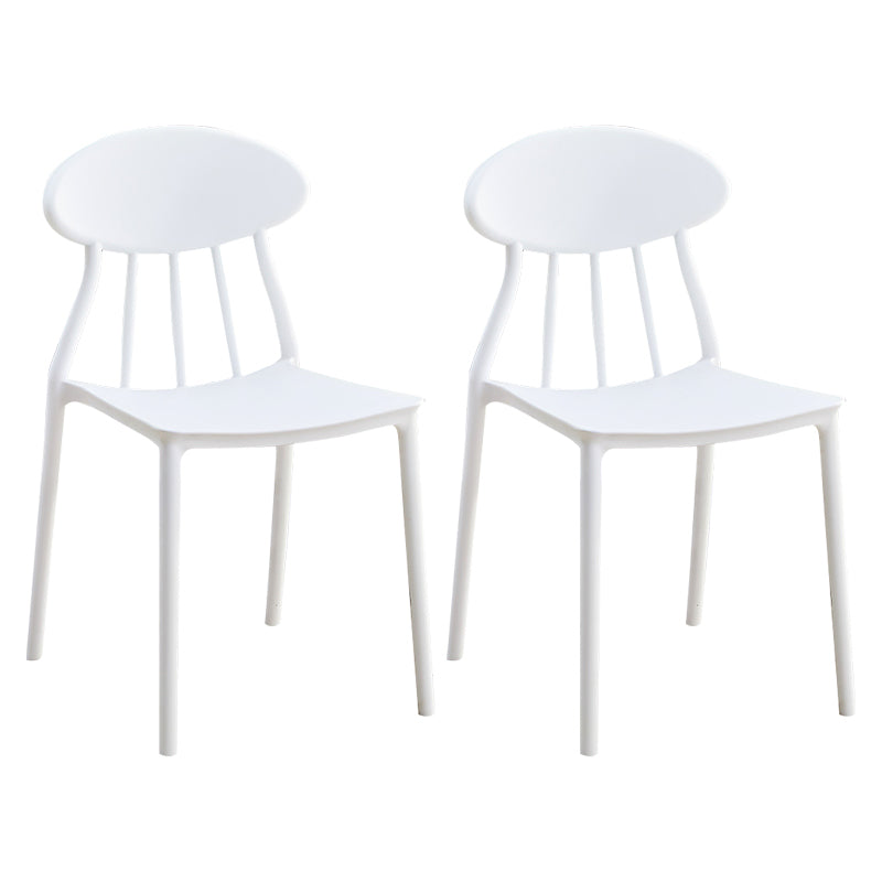 Modern Conference Room Plastic Side Chair Matte Finish Open Back Dining Chair