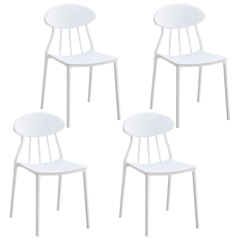 Modern Conference Room Plastic Side Chair Matte Finish Open Back Dining Chair